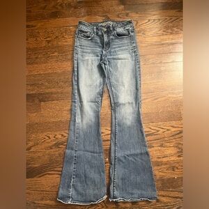 14) American Eagle hi-rise flare jeans size 2